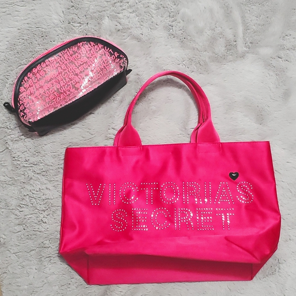 Bundle Victoria Secret Tote Bag + Cosmetic Bag